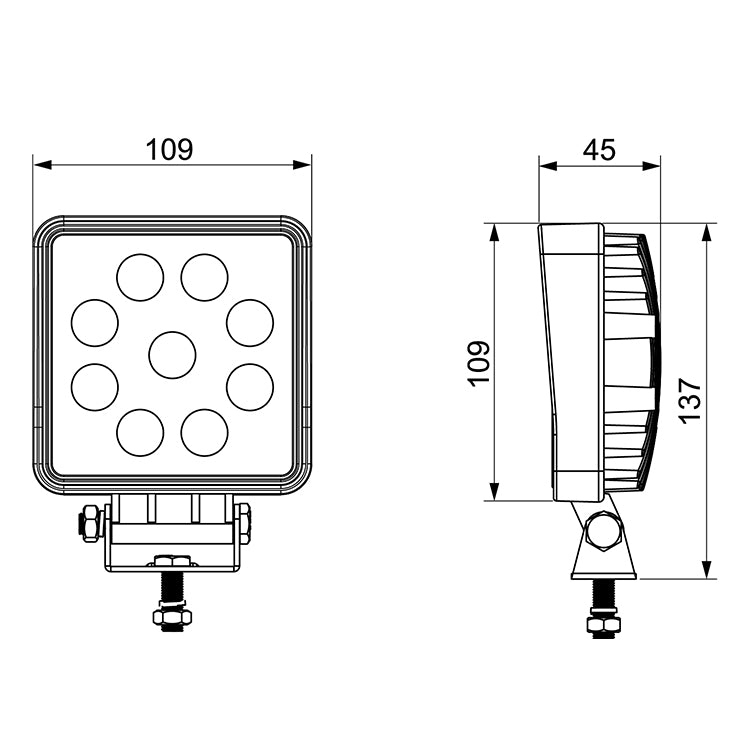 LED Arbeitsscheinwerfer 27 Watt 2100 Lumen