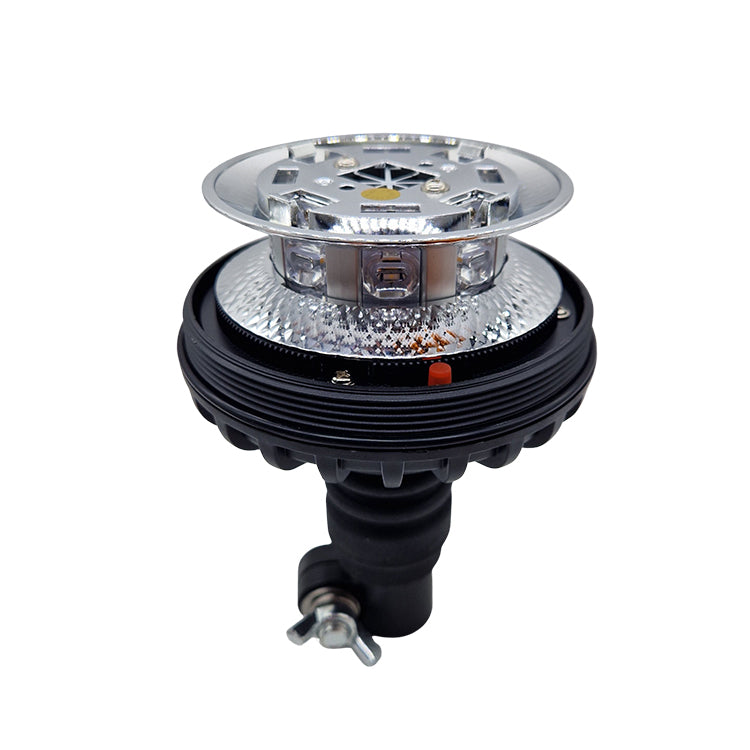 LED Rundumleuchte Flach Orange 8 x 3W LEDs mit Flexihalterung