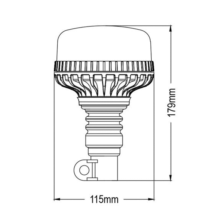 LED Rundumleuchte Flach Orange 8 x 3W LEDs mit Flexihalterung