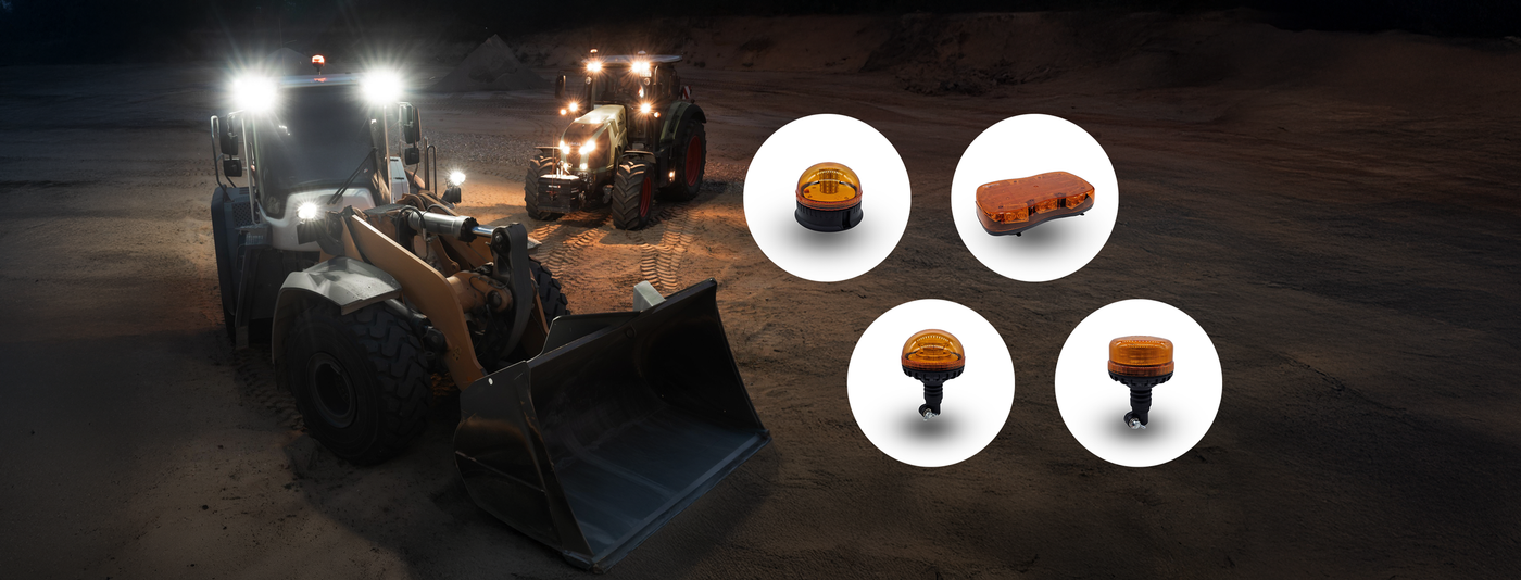 Hochwertige Beleuchtung für Land und Baumaschinen, Traktoren, Bagger und vieles mehr.
