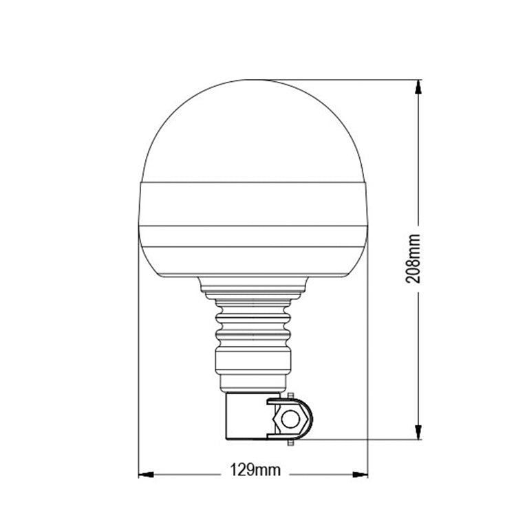 LED rotating beacon orange 8 x 3W LEDs with flexible bracket 
